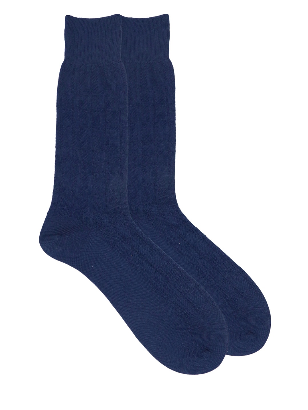 

Balenzia Men Navy Blue Patterned Crew-Length Socks