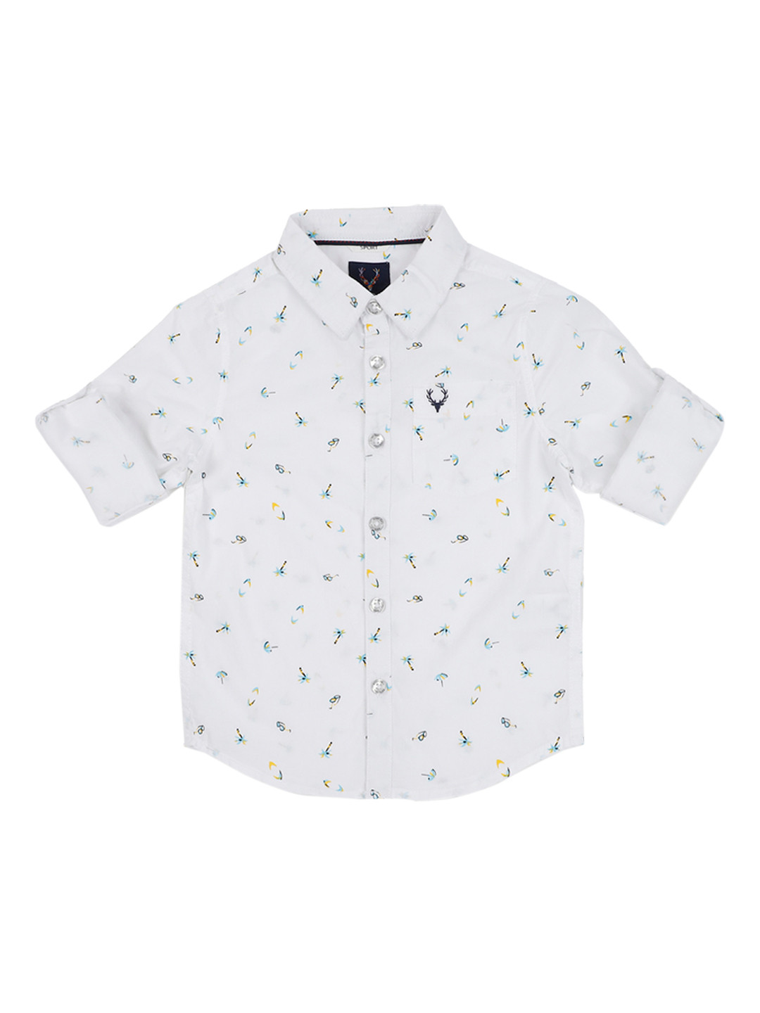 

Allen Solly Junior Boys White Regular Fit Printed Casual Shirt