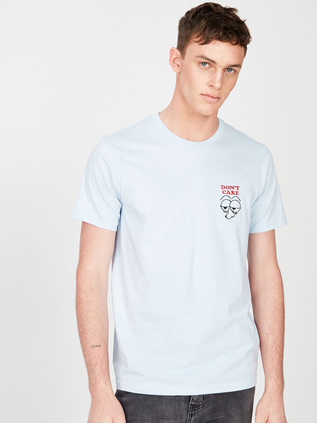 

COTTON ON Men Blue Tbar Art Printed Round Neck T-shirt