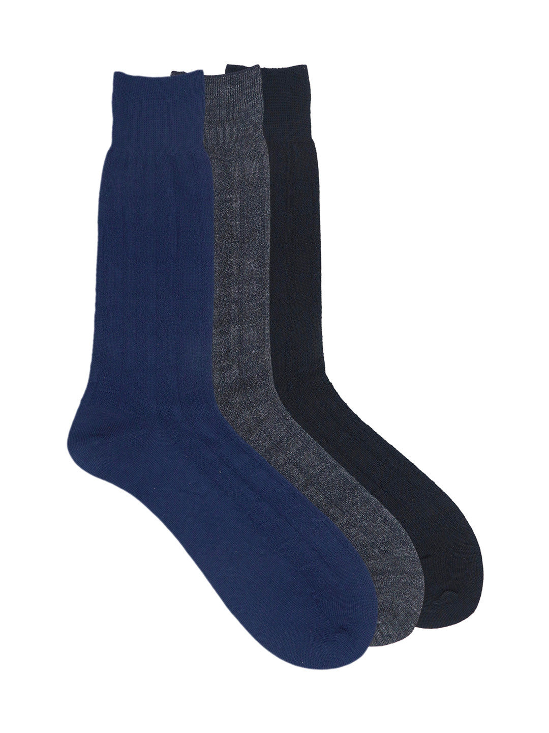 

Balenzia Men Pack of 3 Assorted Pure Wool Calf-Length Socks