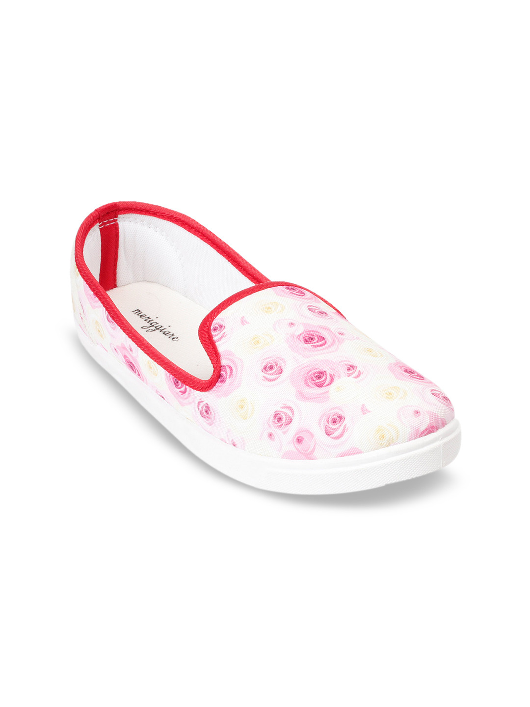 

meriggiare Women White & Pink Printed Slip-On Sneakers