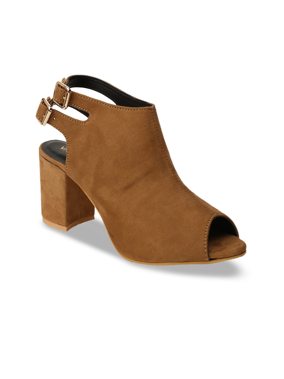 

VALIOSAA Women Brown Solid Peep Toes