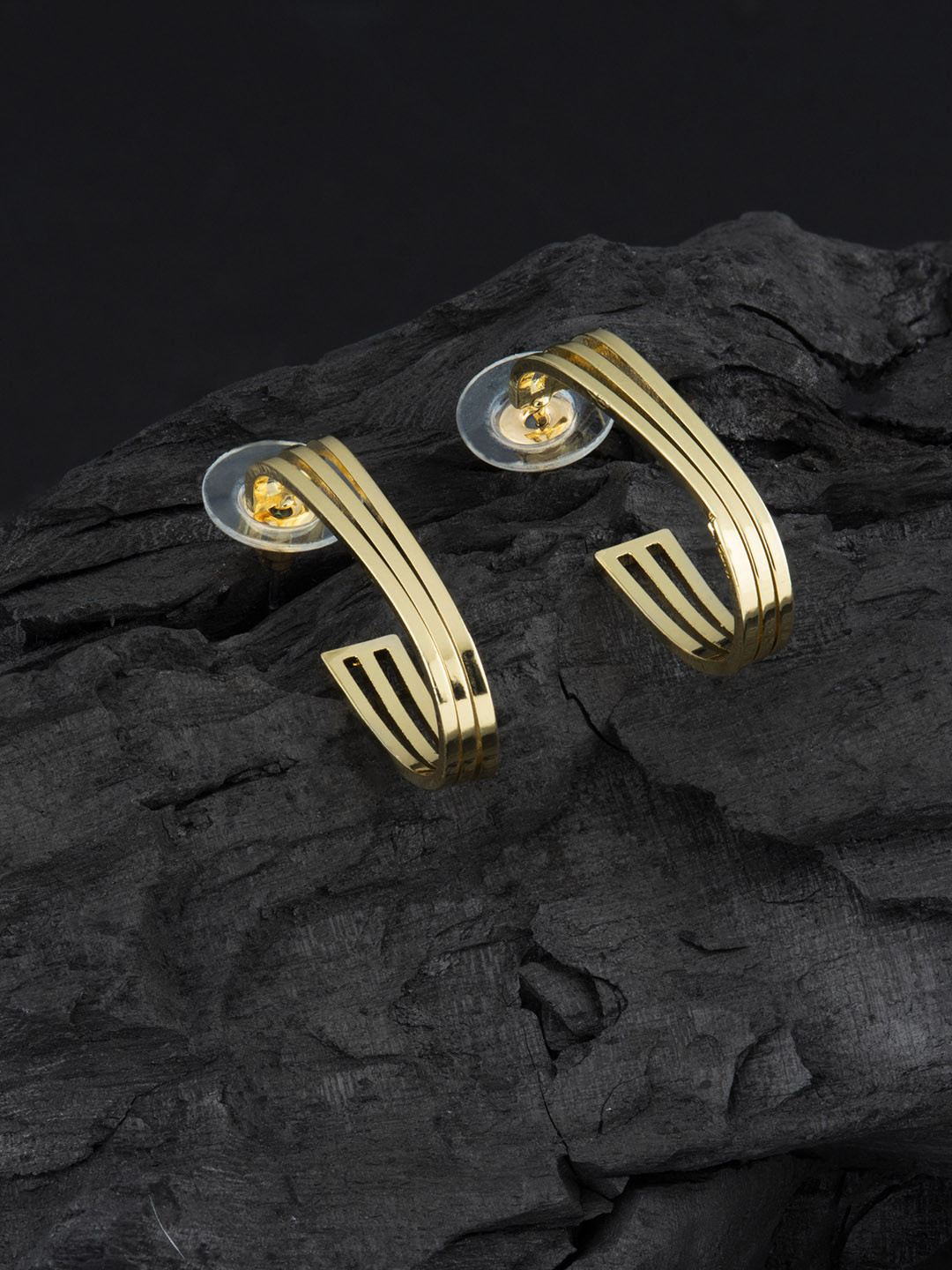 

E2O Gold-Toned Geometric Half Hoop Earrings