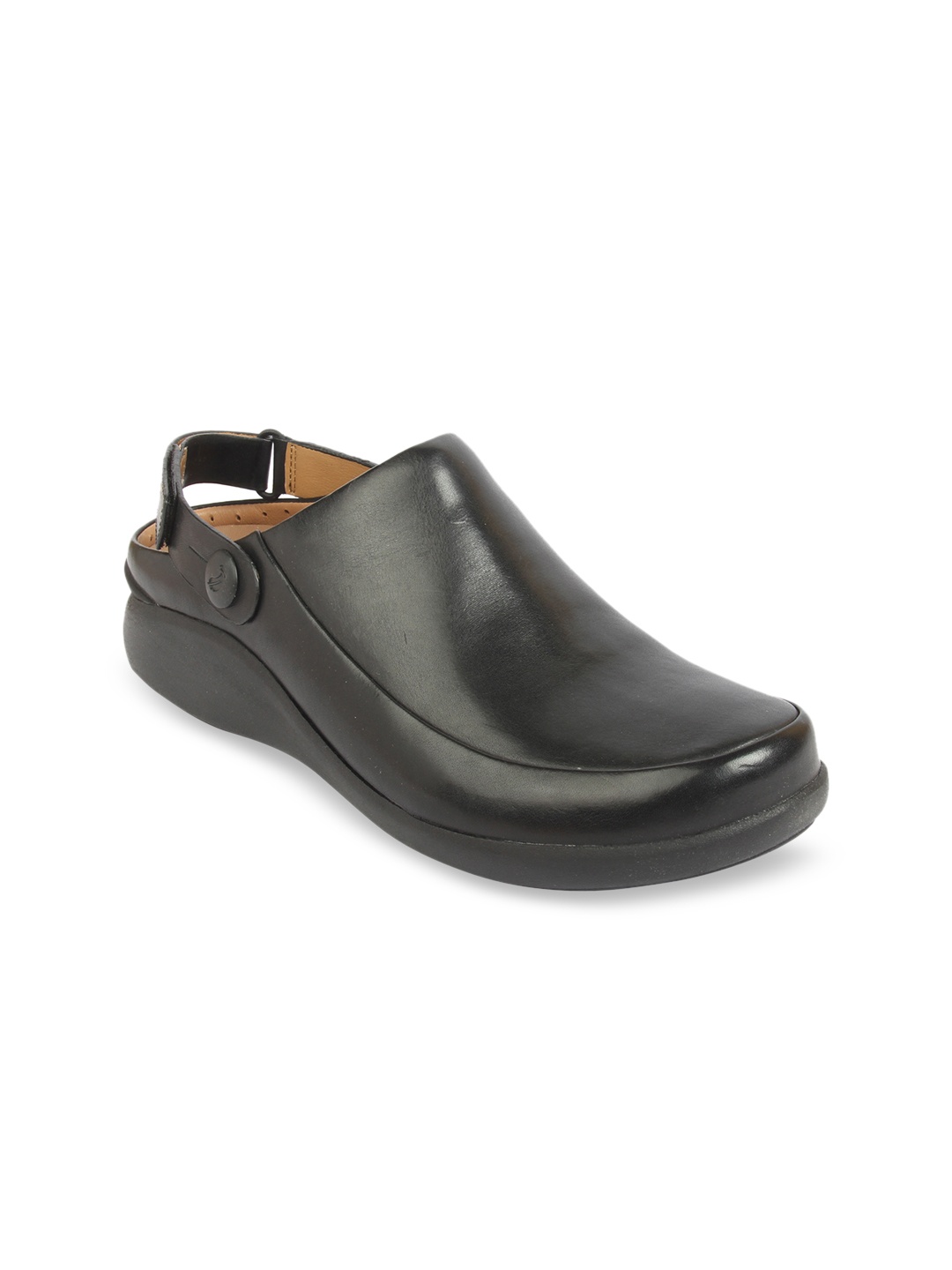 

Clarks Women Black Solid Leather Pumps