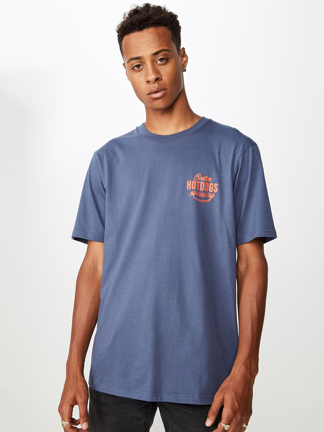 

COTTON ON Men Blue Solid Round Neck T-shirt