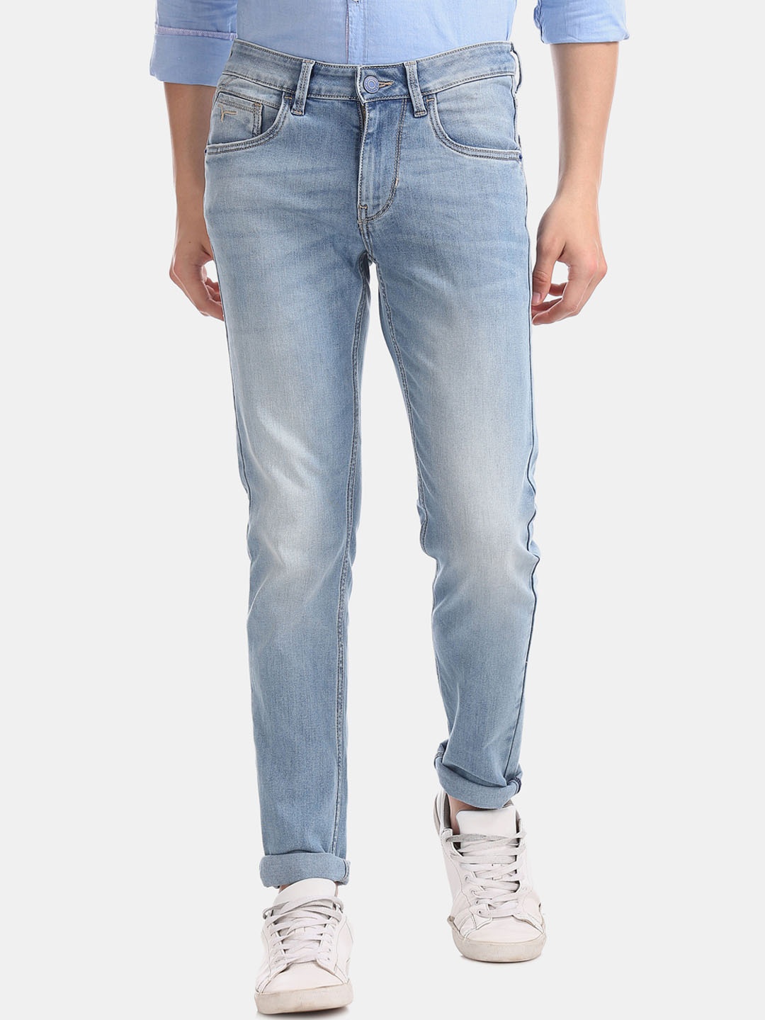 

Flying Machine Men Blue Skinny Fit Mid-Rise Clean Look Stretchable Jeans