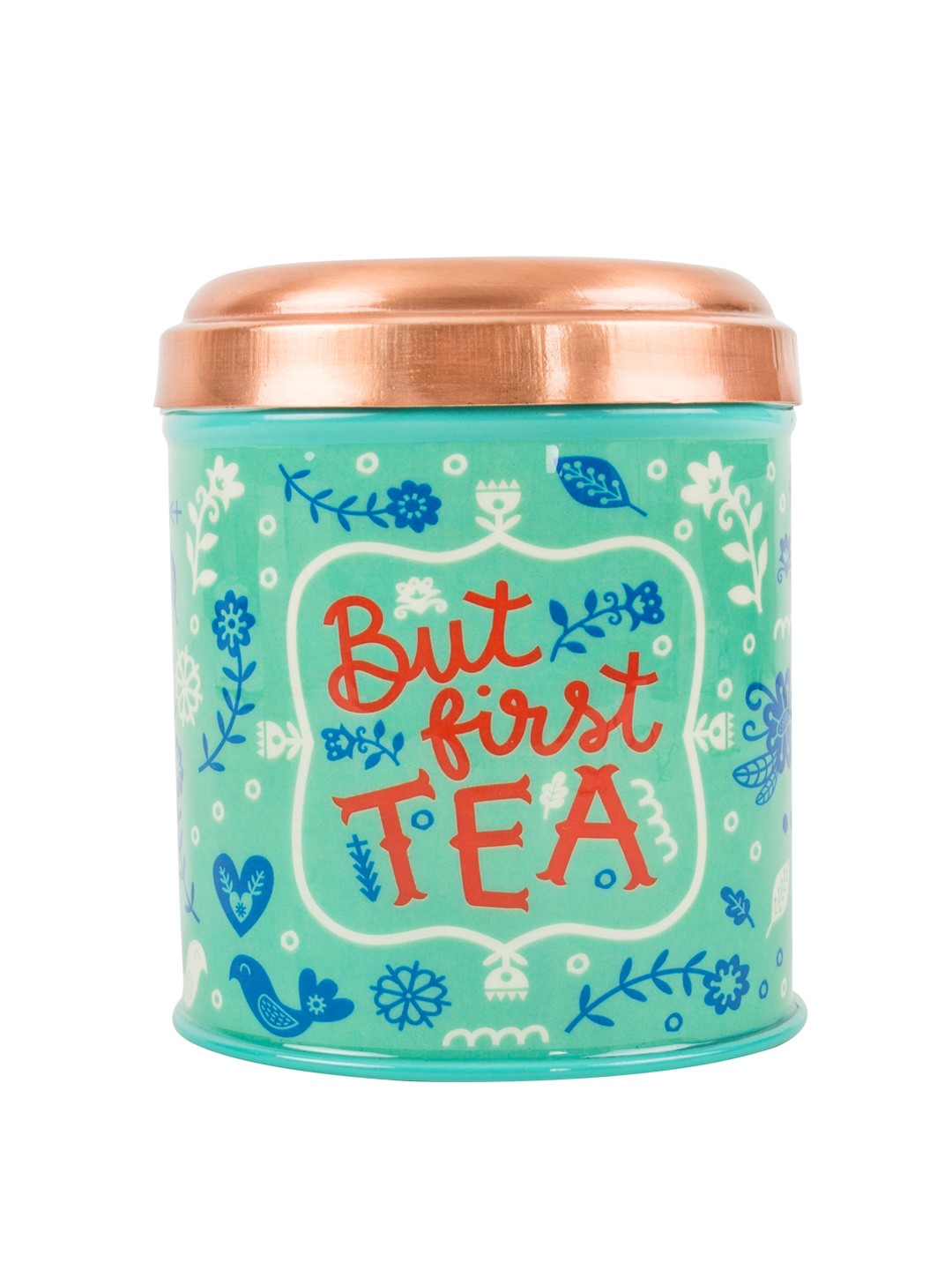 

Chumbak Blue Hand-Painted Storage Tin With Lid