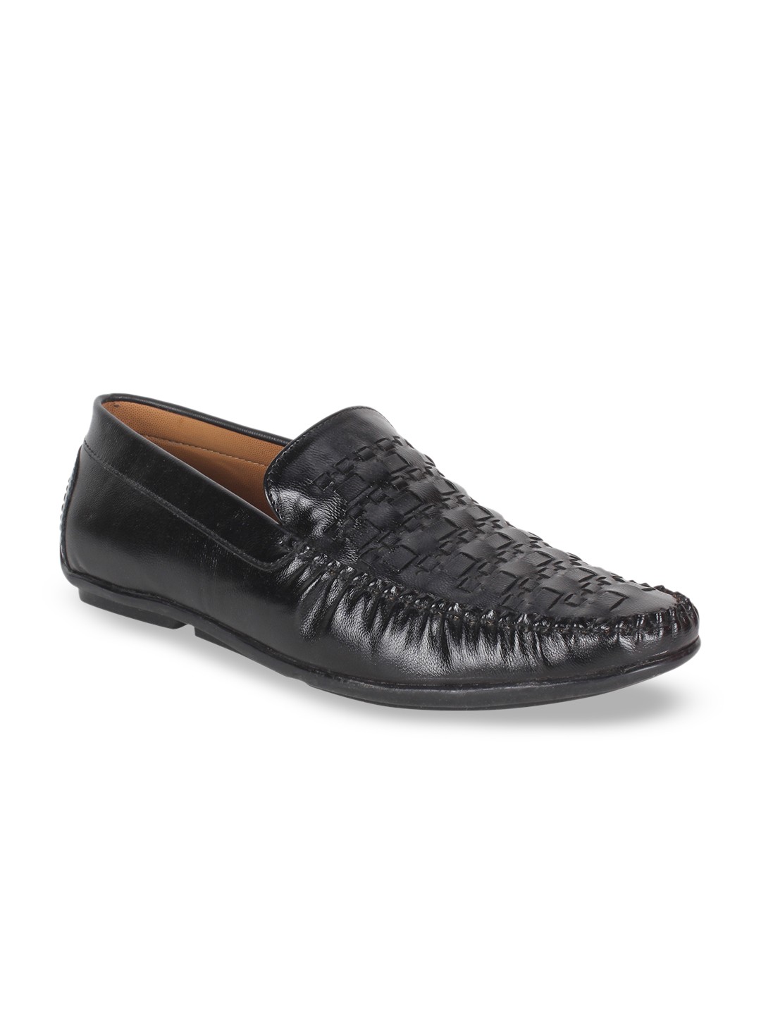 

SHENCES Men Black Driving Shoes