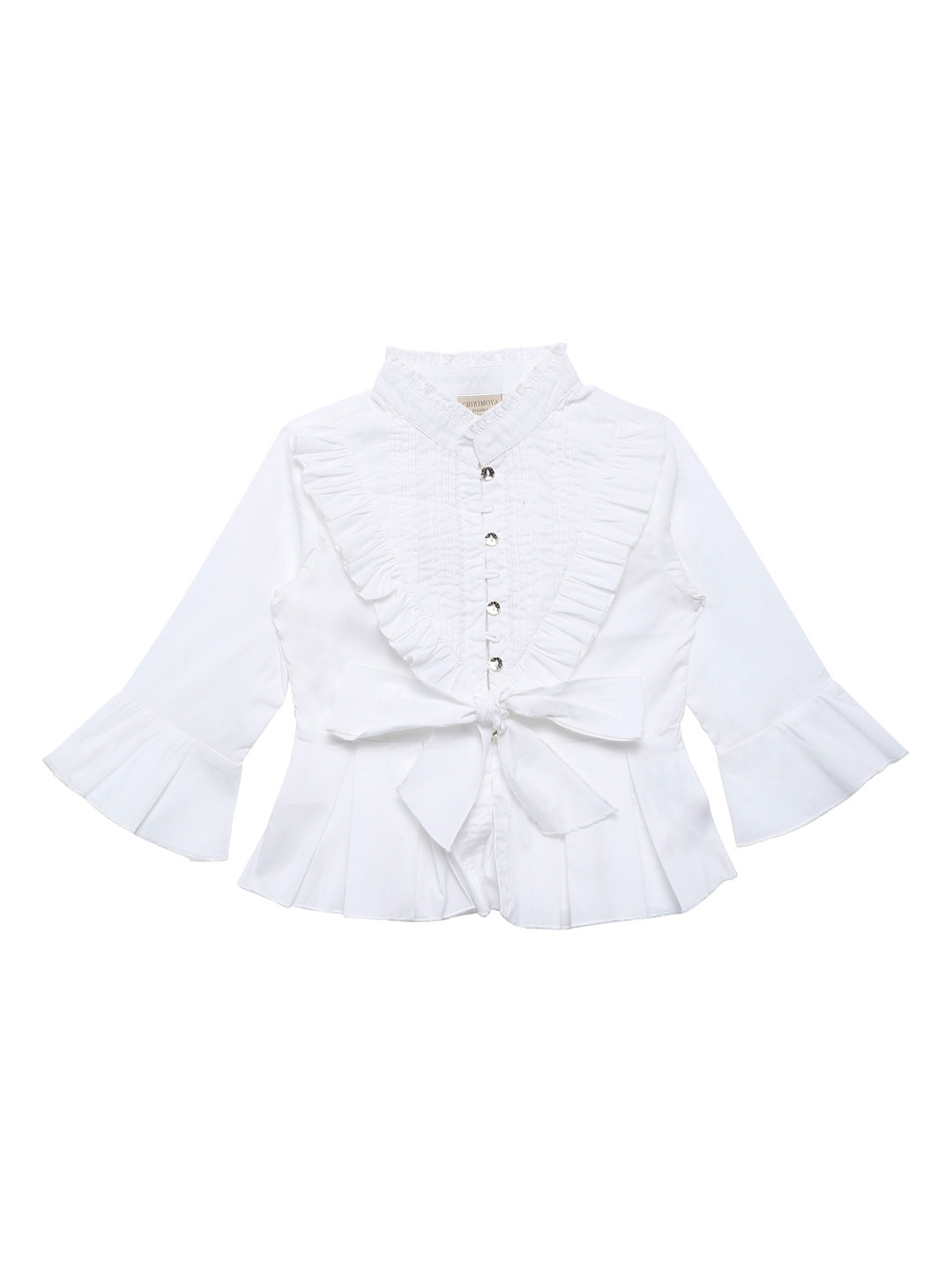 

Chirimoya Girls White Solid Shirt Style Top