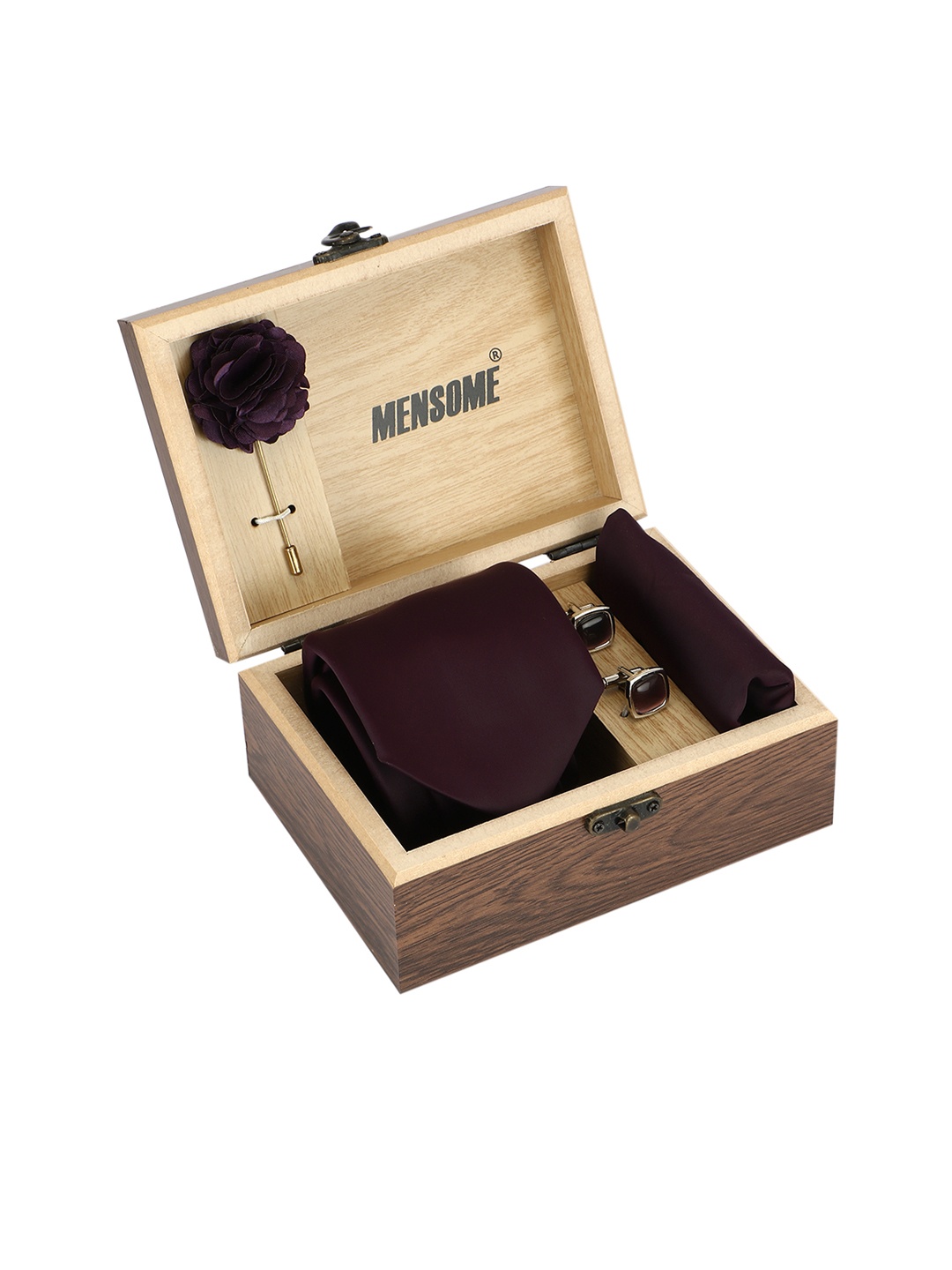 

MENSOME Men Burgundy & Gold-Toned Accessory Gift Set