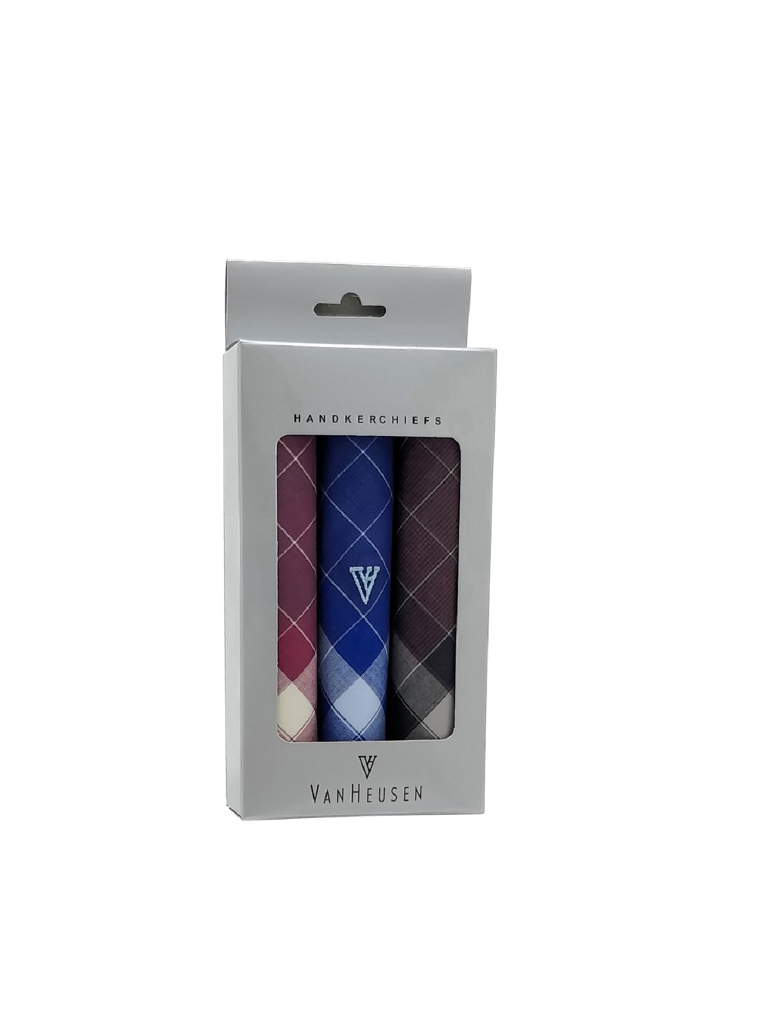 

Van Heusen Men Pack of 3 Checked Handkerchiefs, Blue