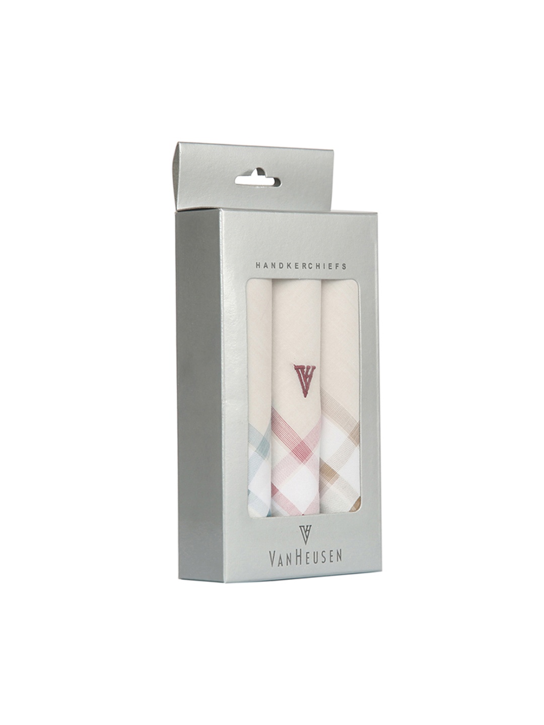 

Van Heusen Men Pack of 3 Off-White Solid Handkerchiefs