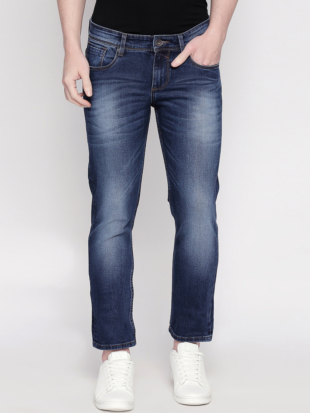 

Basics Men Navy Blue Skinny Fit Low-Rise Clean Look Stretchable Jeans