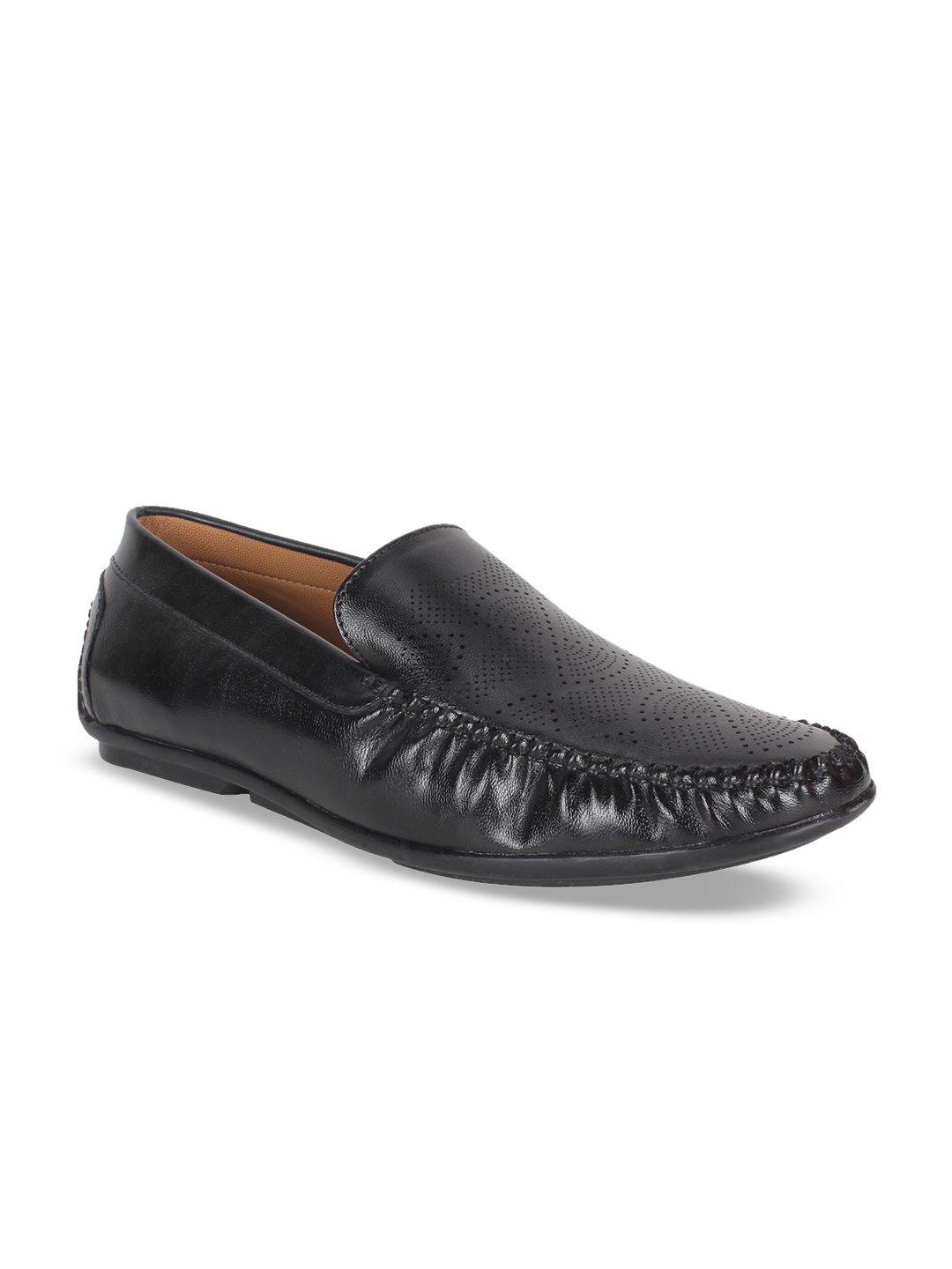 

SHENCES Men Black Driving Shoes