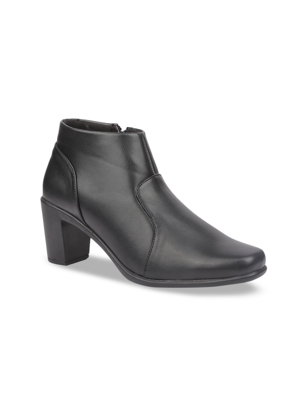

VALIOSAA Women Black Solid Heeled Boots