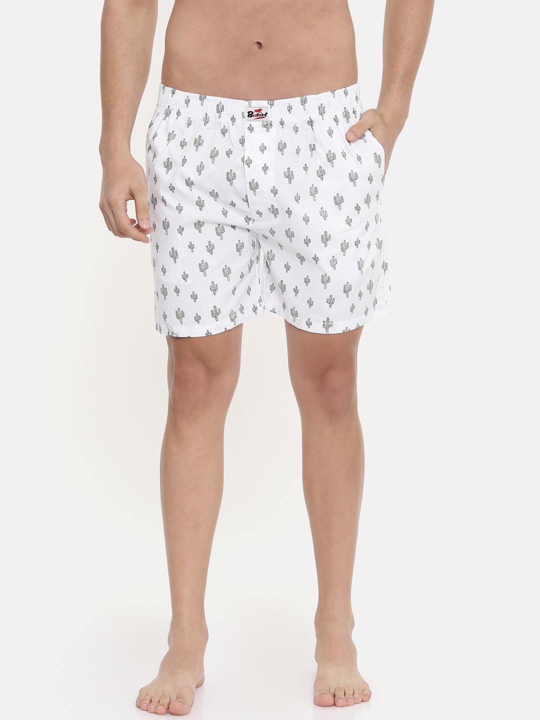 

Bushirt Men White & Black Printed Pure Cotton Boxers BX00102