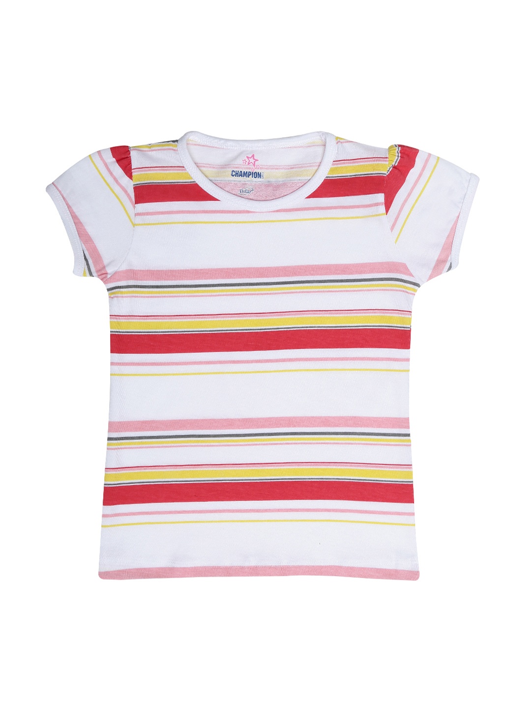 

Dollar Champion Kidswear Girls Red Candy Striped Top, White