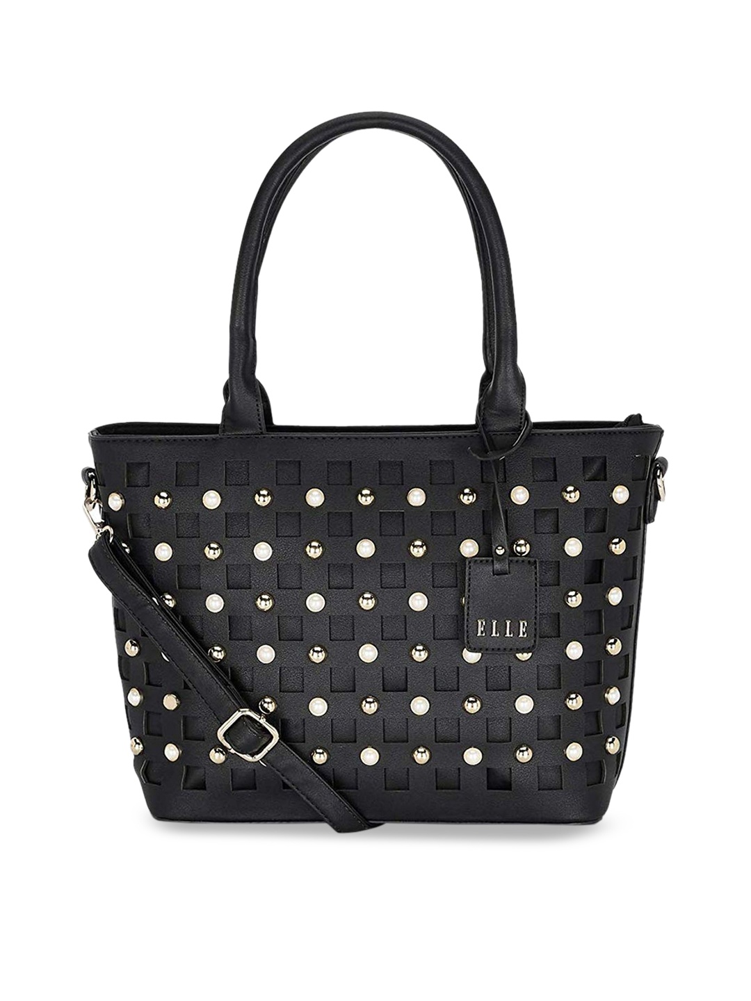 

ELLE Black Embellished Handheld Bag