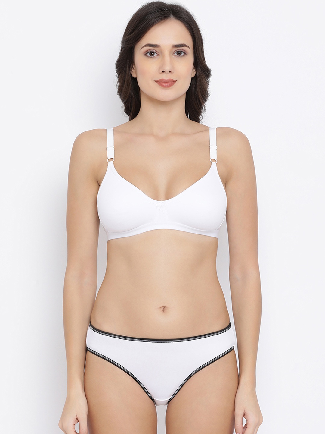 

Clovia Women White Solid Lingerie Set COMBBP81632B