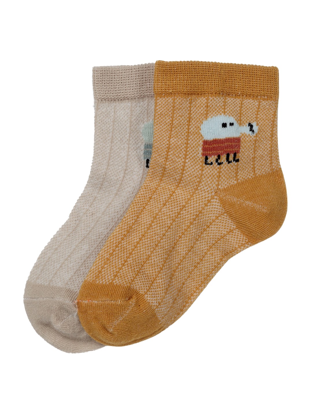 

J Style Kids Pack of 2 Striped Ankle Length Socks, Yellow