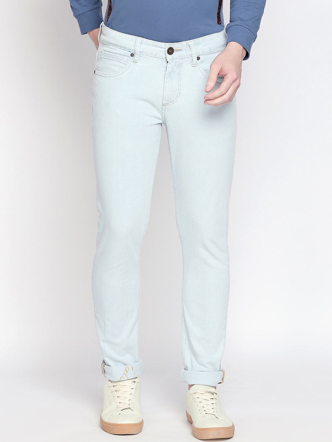 

Basics Men Navy Blue Super Skinny Fit Low-Rise Clean Look Stretchable Jeans