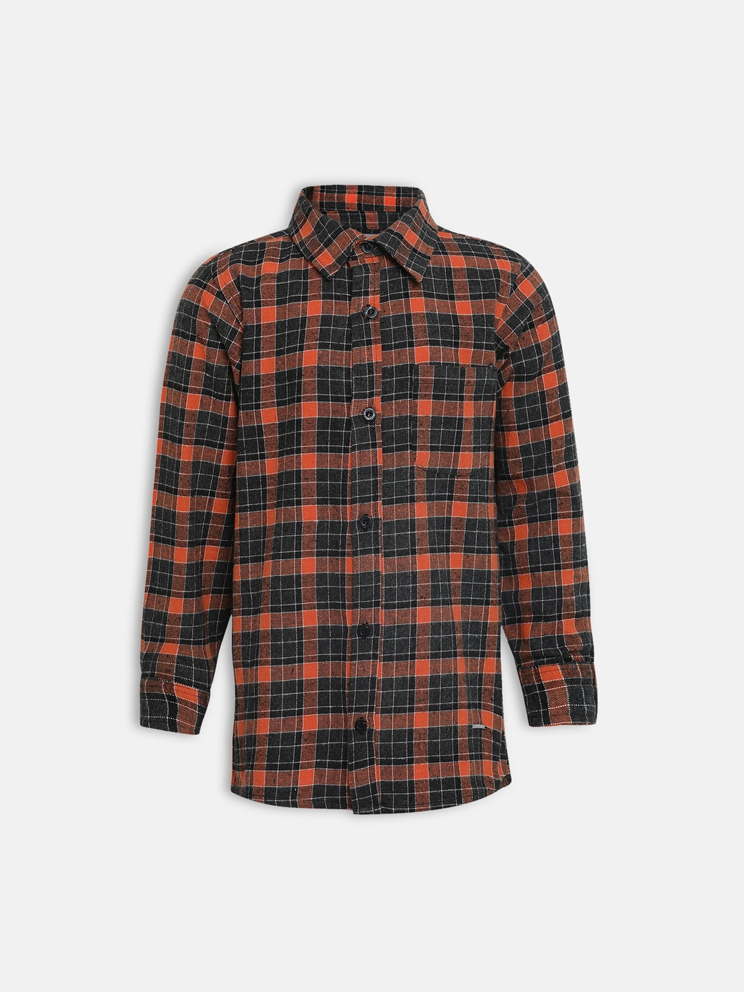 

Oxolloxo Boys Orange Regular Fit Checked Casual Shirt