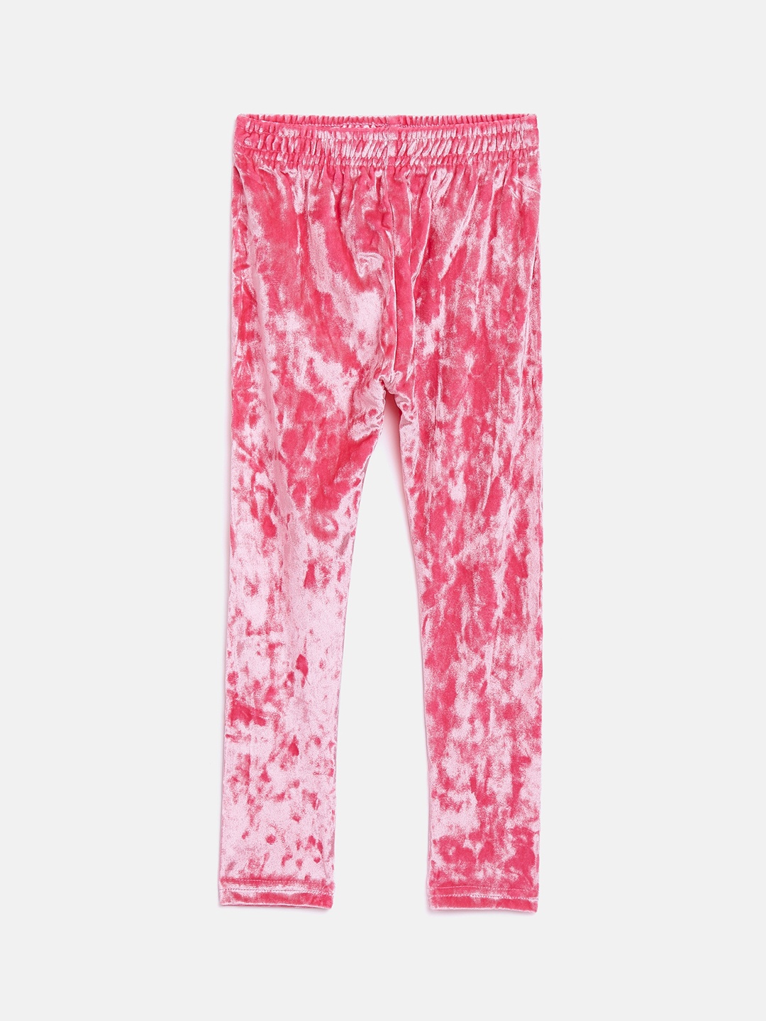 

Nins Moda Girls Coral-Coloured Solid Ankle-Length Pure Velvet Leggings