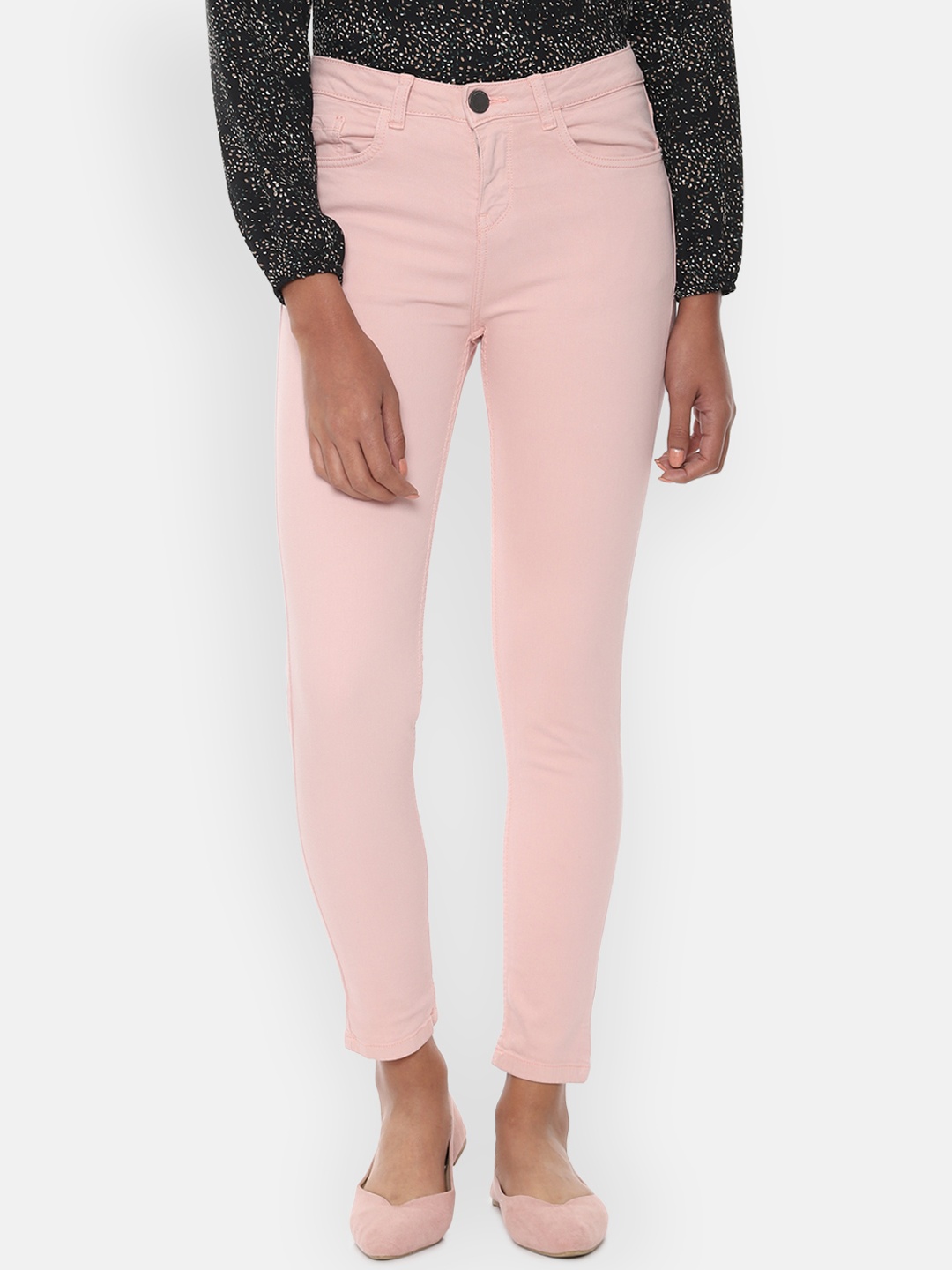 

Van Heusen Woman Pink Skinny Fit Mid-Rise Clean Look Stretchable Jeans