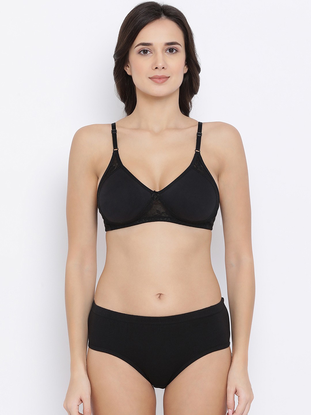 

Clovia Women Black Solid Lingerie Set COMBBP88832B