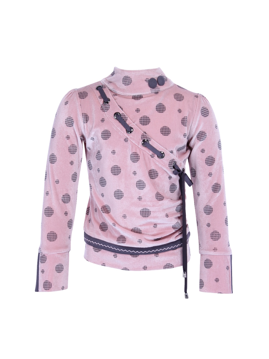 

CUTECUMBER Girls Pink & Black Printed Top