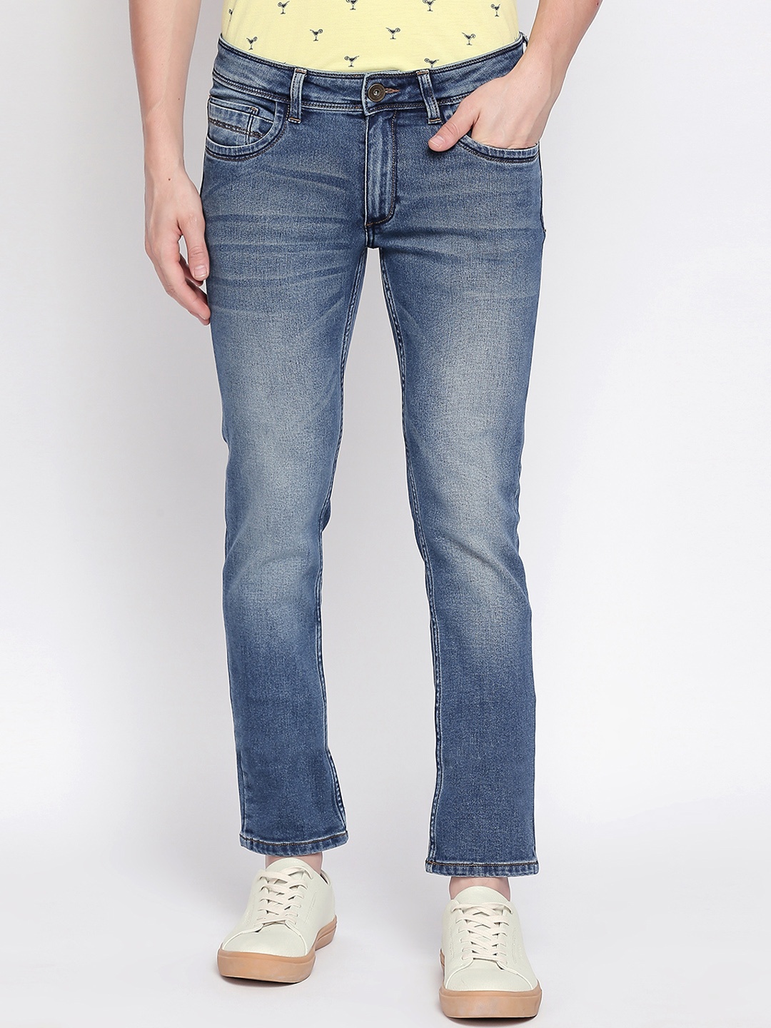 

Basics Men Blue Super Skinny Fit Low-Rise Clean Look Stretchable Jeans