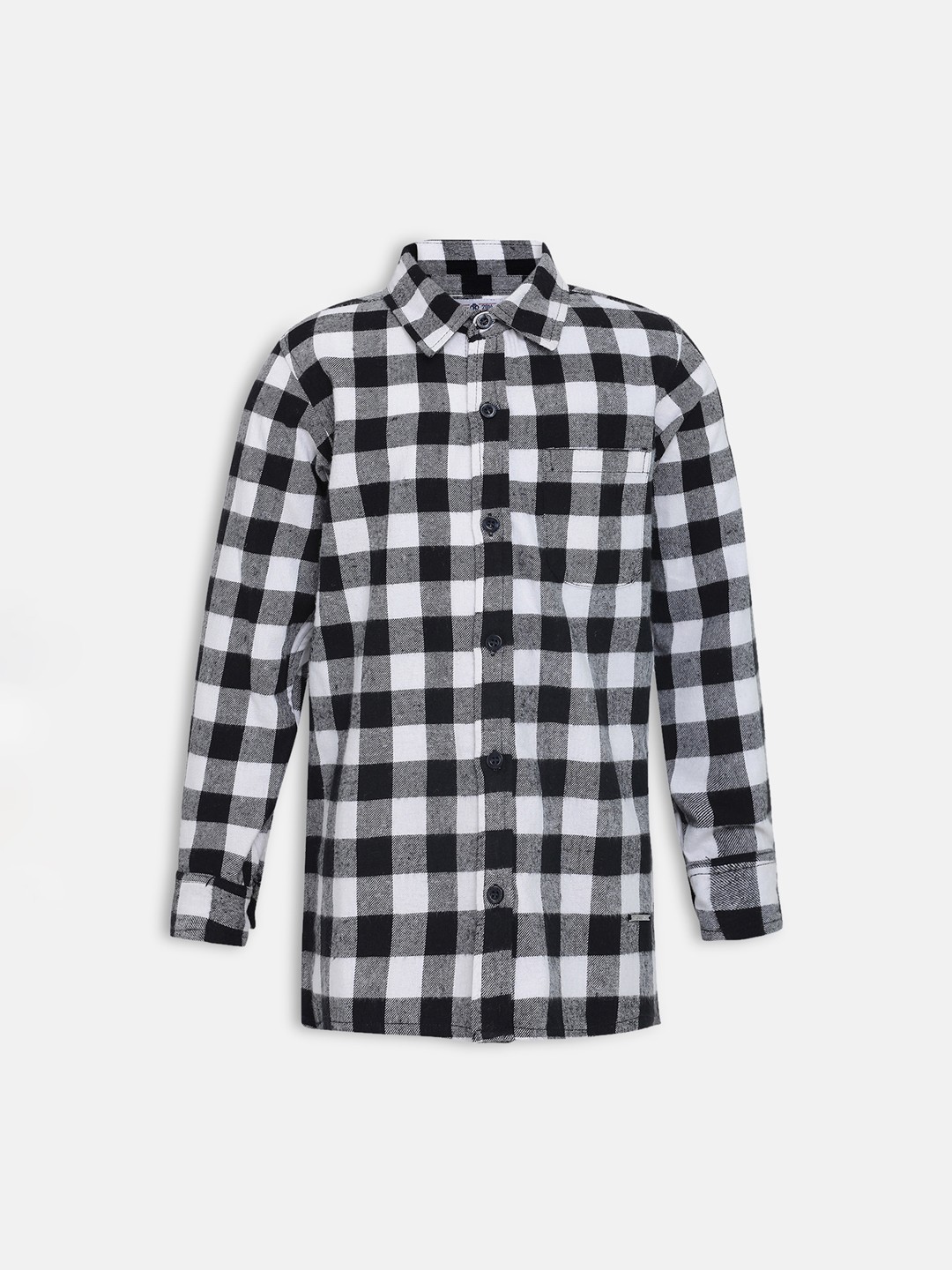 

Oxolloxo Boys Black & White Regular Fit Checked Casual Shirt