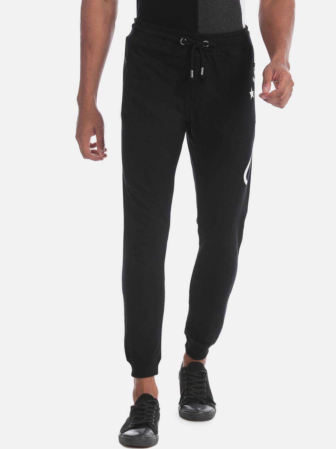 

Ed Hardy Men Black & White Regular Fit Printed Joggers