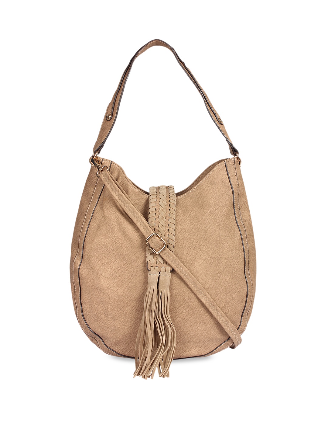 

red pout Beige Solid Handheld Leather Bag