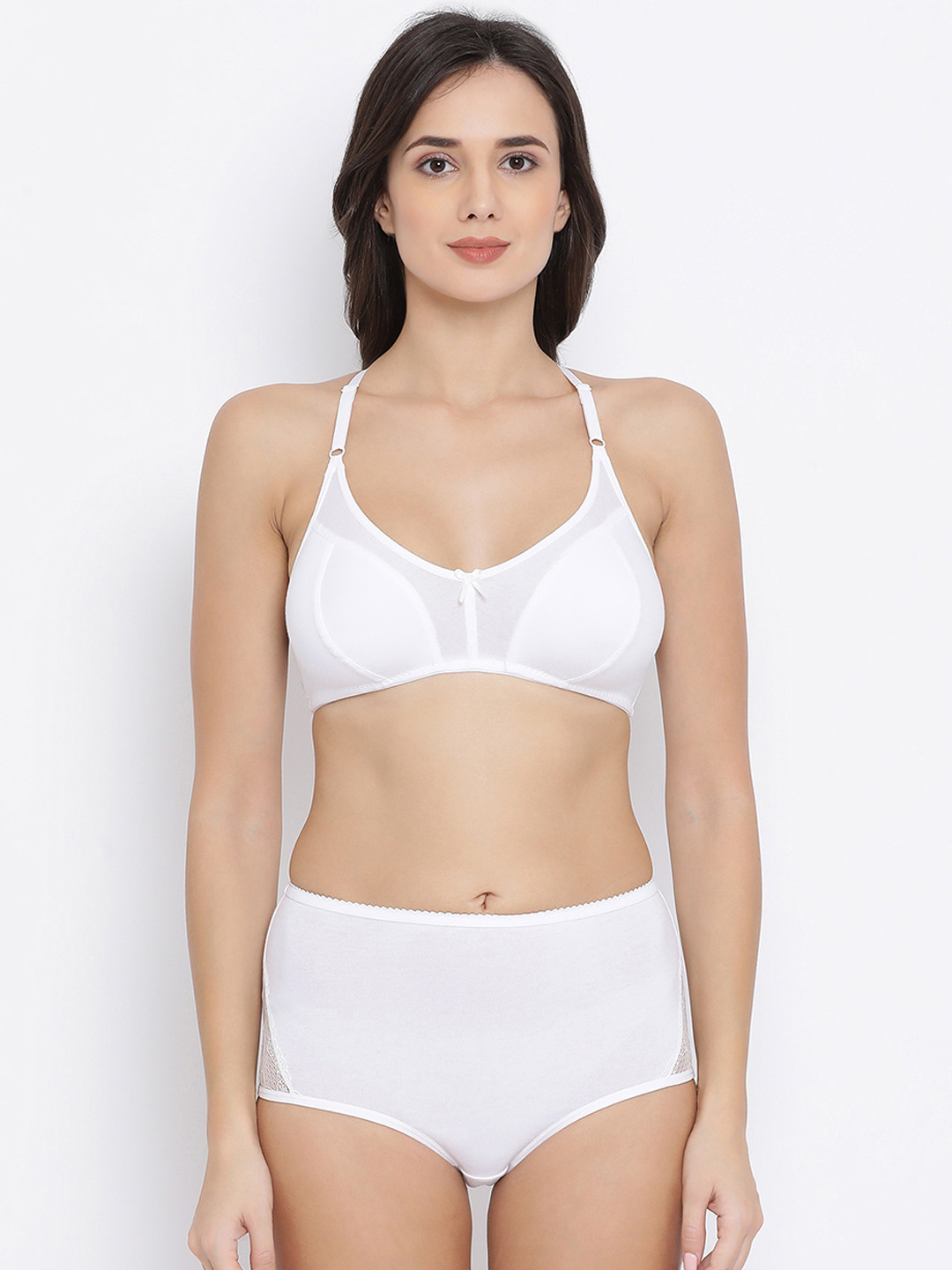 

Clovia Women White Solid Lingerie Set COMBBP99632B