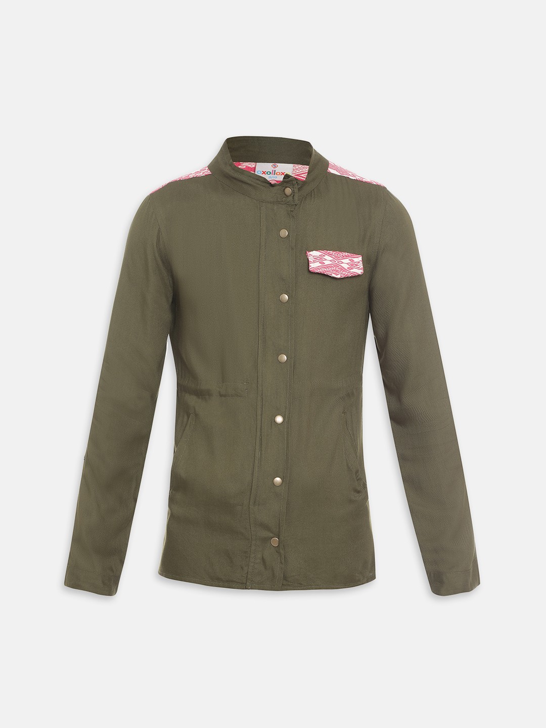 

Oxolloxo Girls Olive Green Printed Tailored Jacket