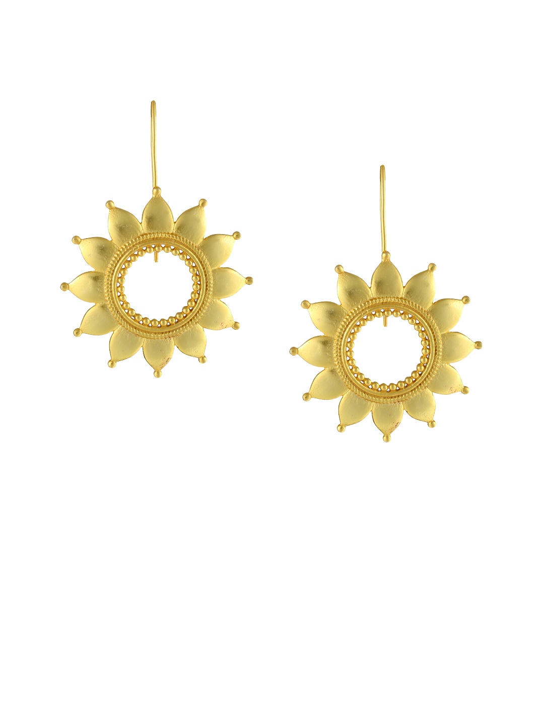 

Adwitiya Collection Gold Plated Floral Drop Earrings