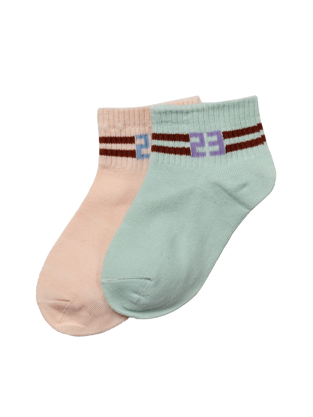 

J Style Kids Pack of 2 Ankle Length Socks, Peach