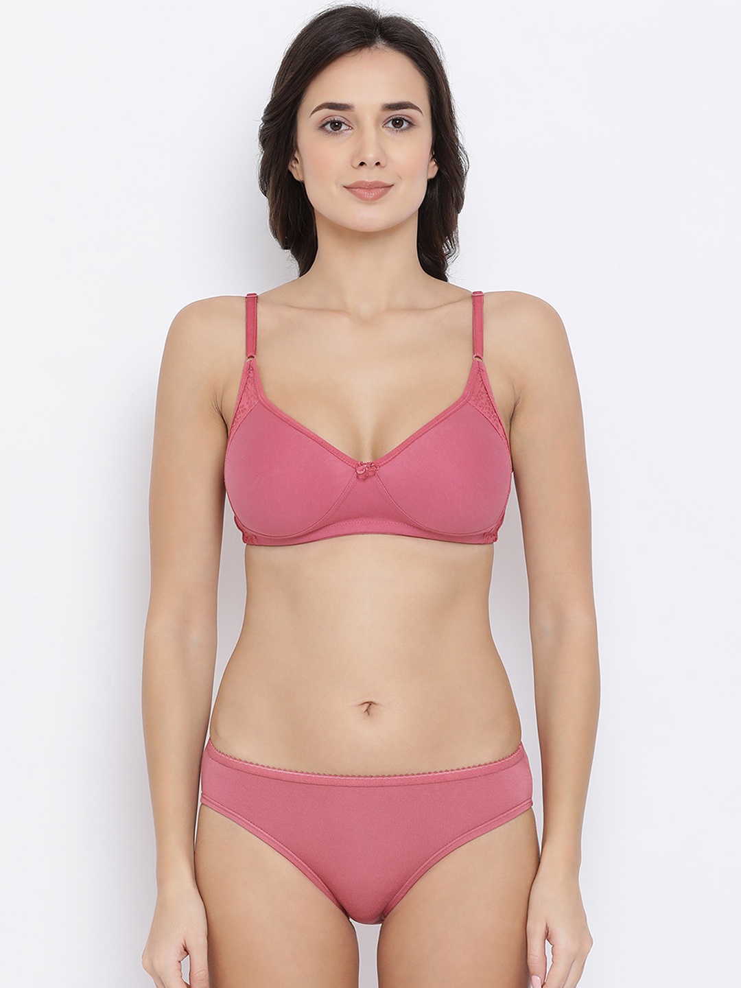 

Clovia Women Pink Solid Lingerie Set COMBP103032B
