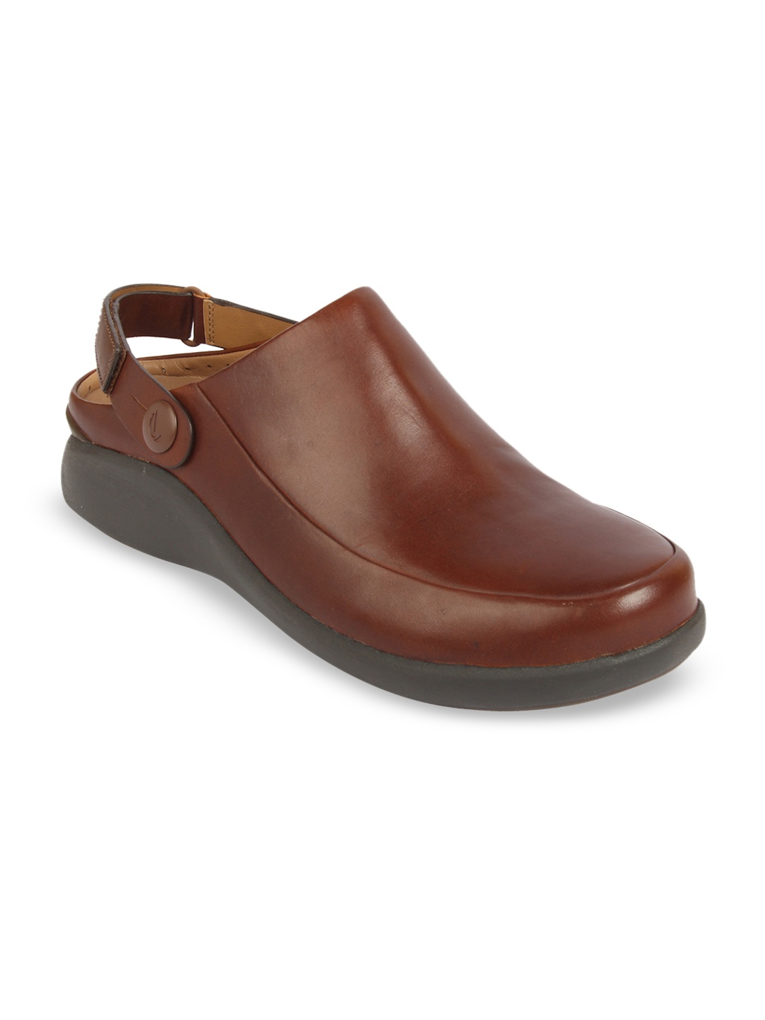 

Clarks Women Tan Brown Slip-On Leather Sneakers