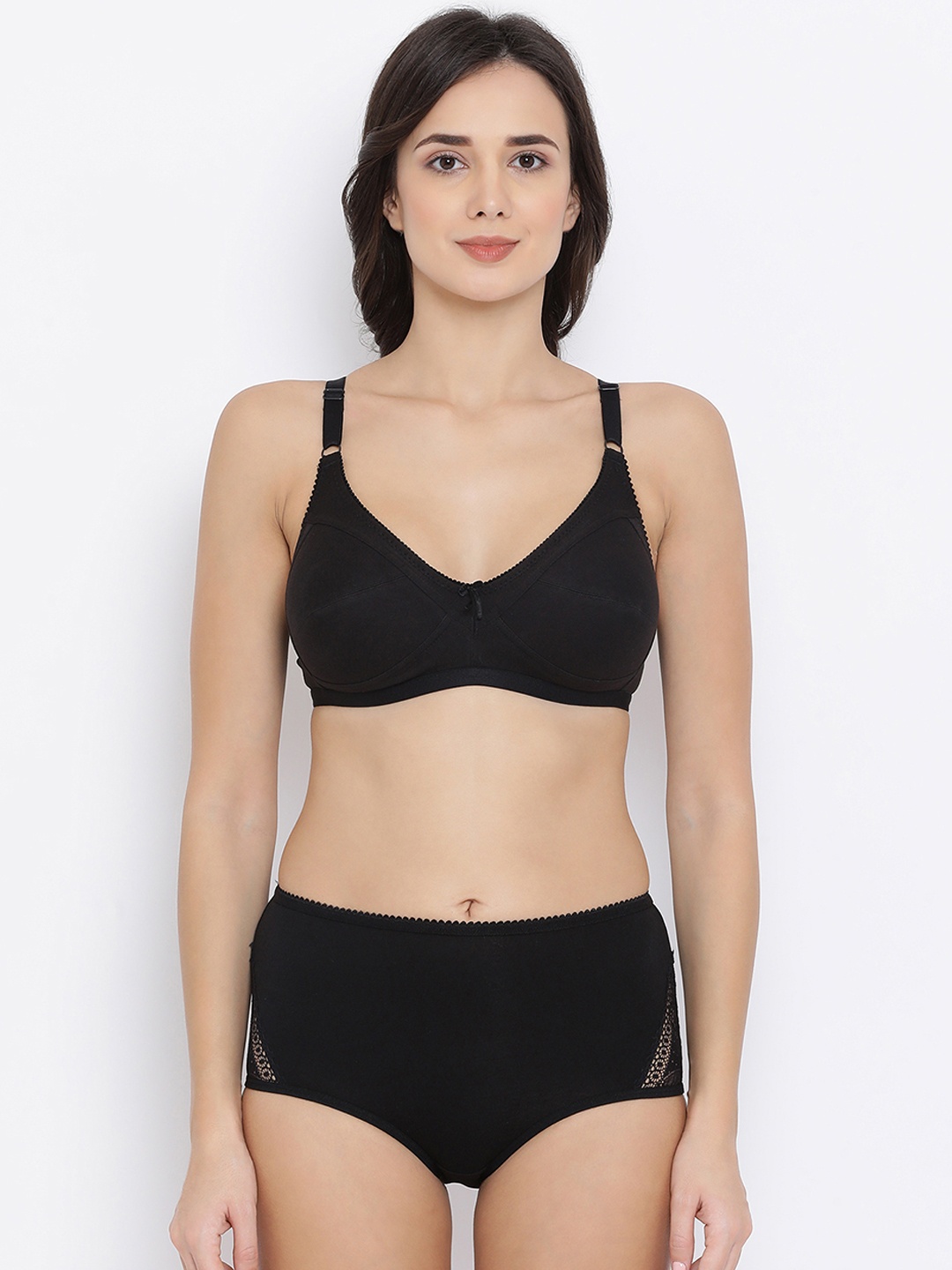 

Clovia Women Black Solid Lingerie Set COMBBP28732B