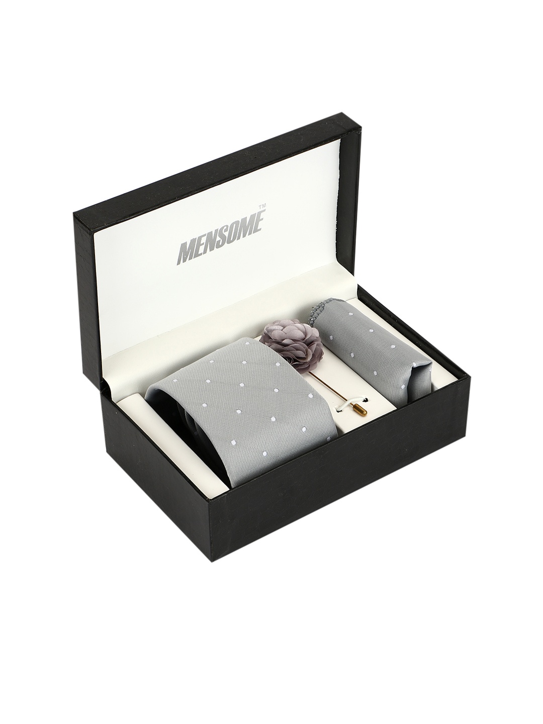 

MENSOME Men Grey & White Accessory Gift Set