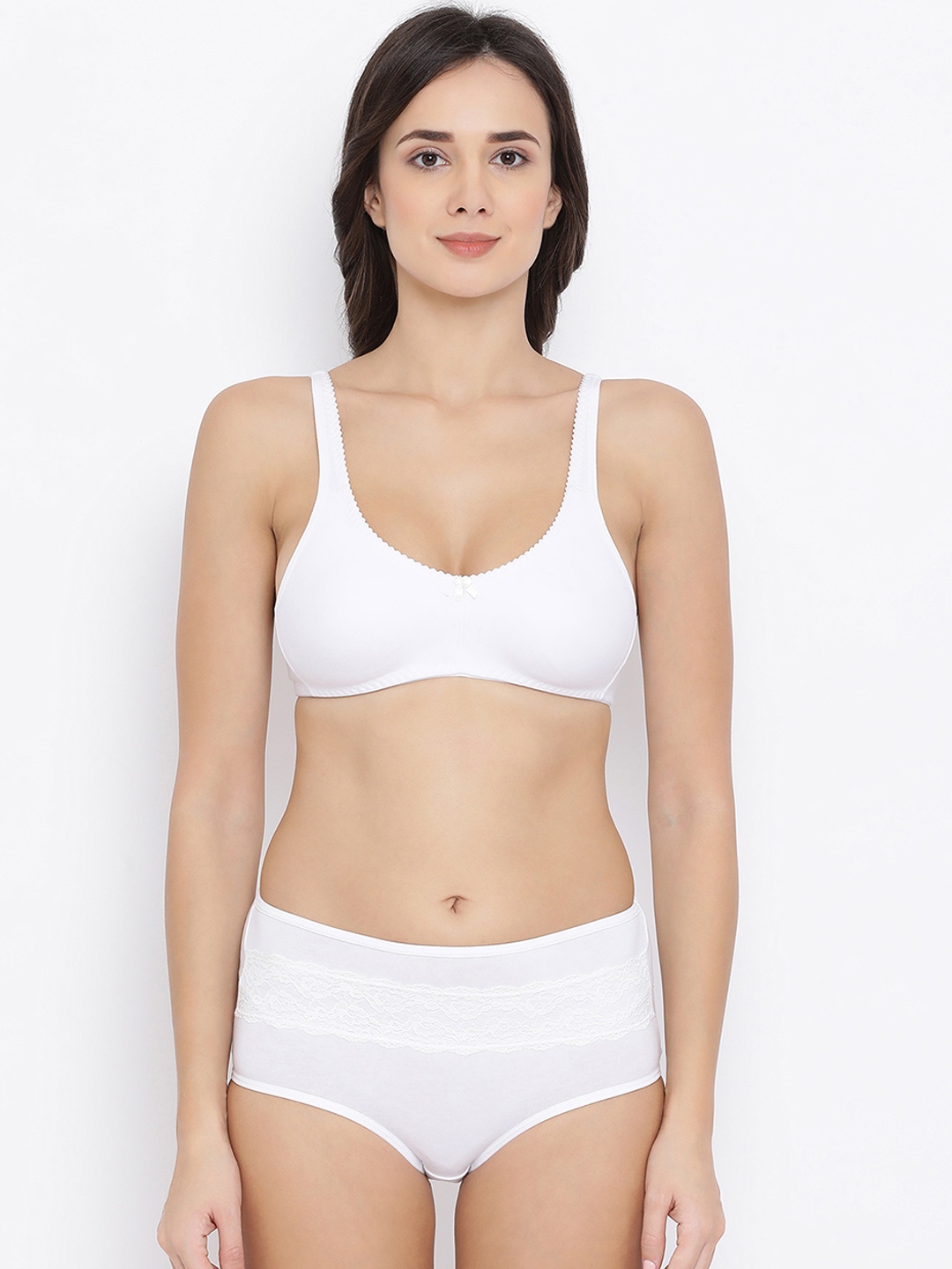 

Clovia Women White Solid Lingerie Set COMBBP57032B