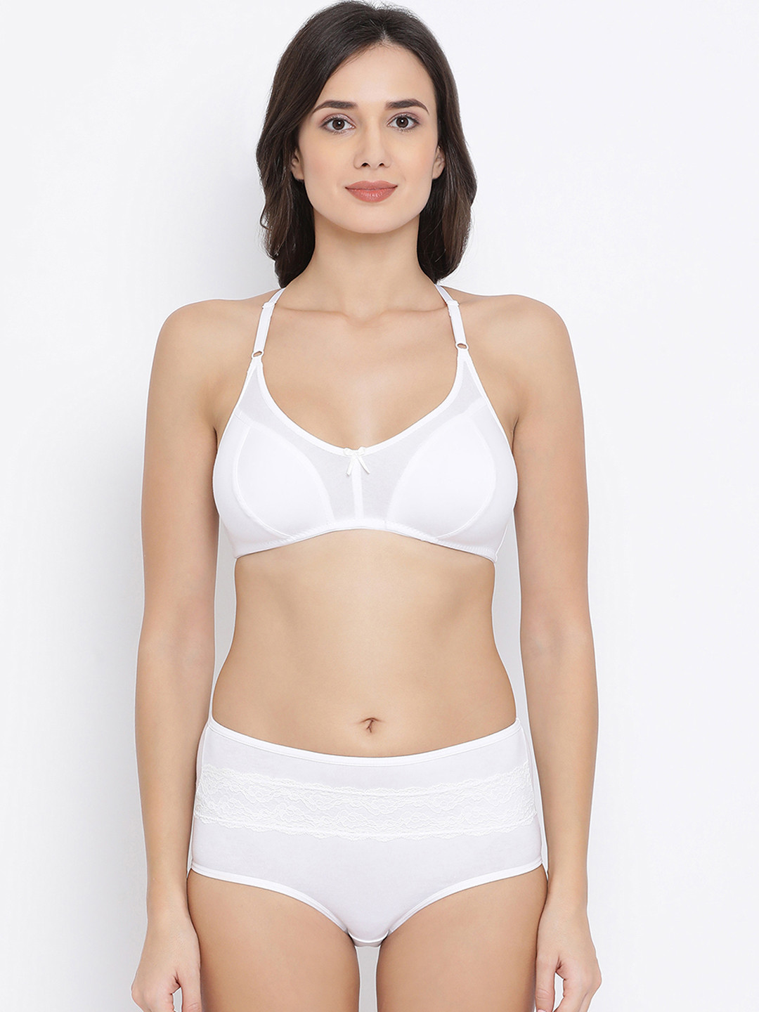 

Clovia Women White Solid Lingerie Set COMBBP99832B