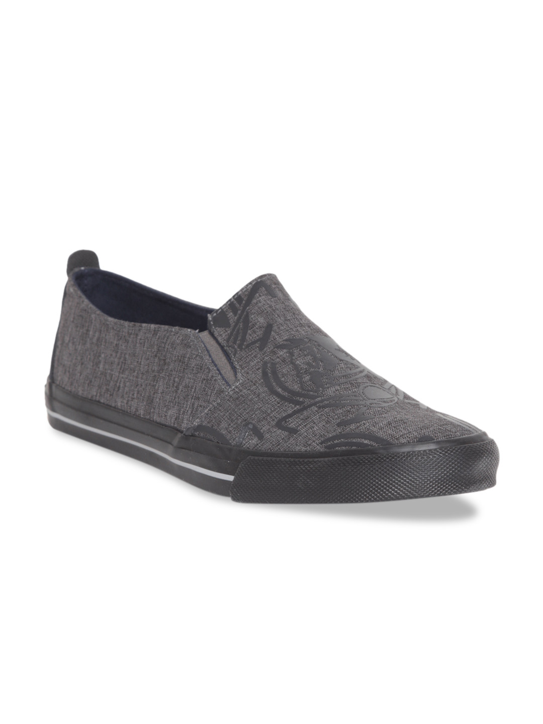 

U.S. Polo Assn. Men Grey Printed Slip-On Sneakers