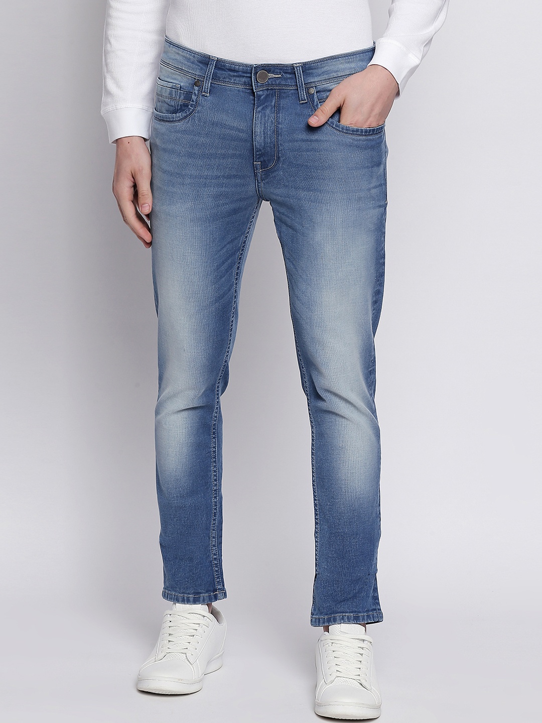 

Basics Men Blue Super Skinny Fit Low-Rise Clean Look Stretchable Jeans