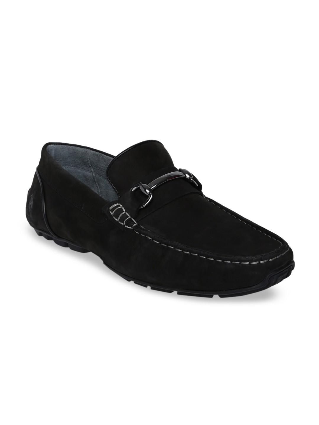 

U.S. Polo Assn. Men Black Solid Leather Driving Shoes