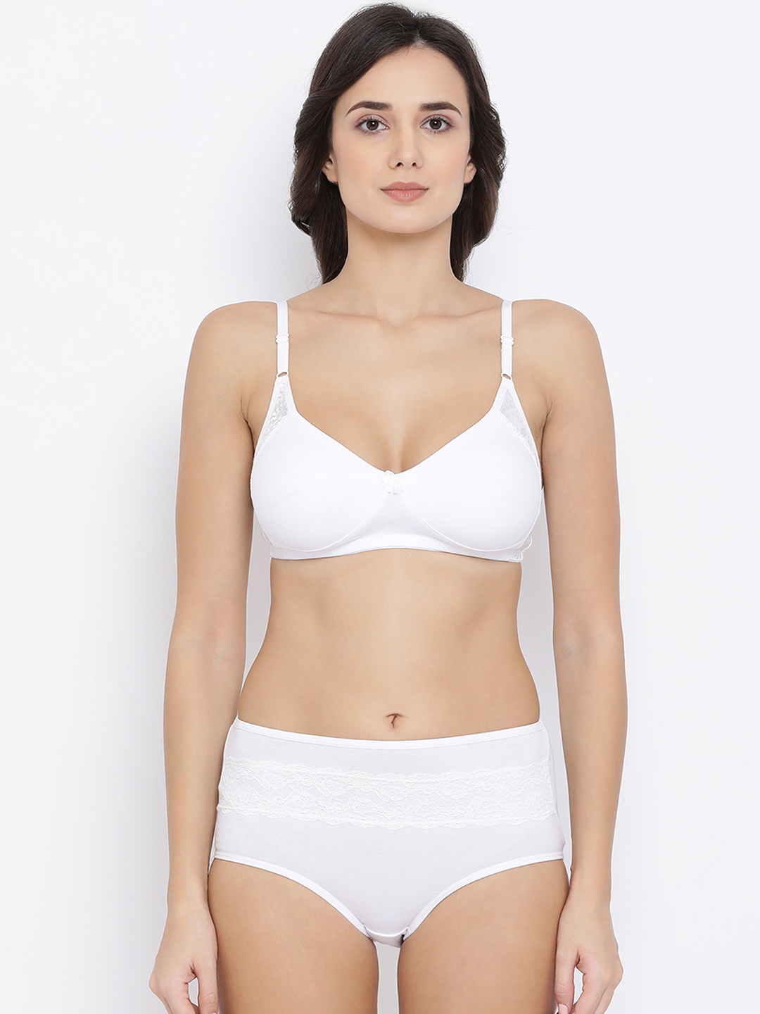 

Clovia Women White Solid Lingerie Set COMBP1025