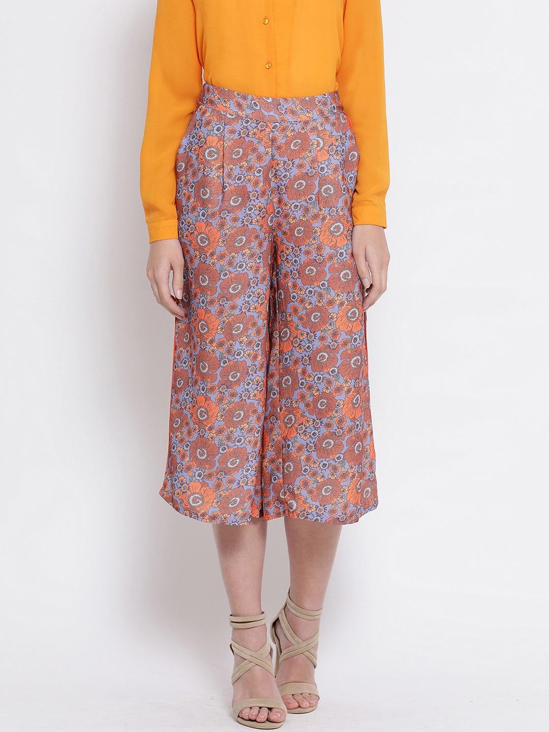 

Oxolloxo Women Multicoloured Regular Fit Printed Culottes, Multi