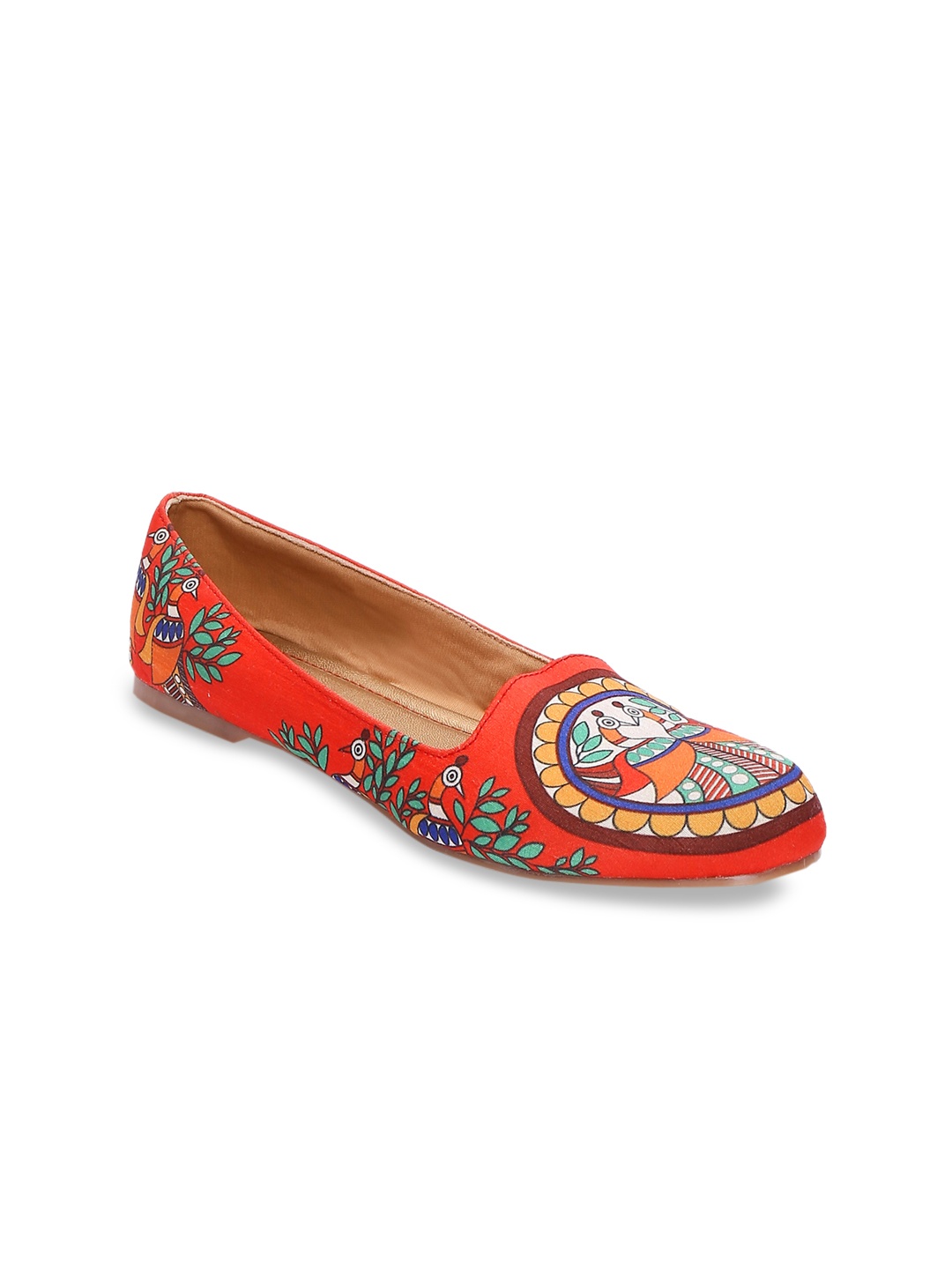 Kanvas Women Red Printed Ballerinas
